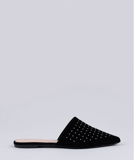 Mule-Feminino-Via-Uno-Bico-Fino-em-Camurca-com-Tachas-Preto-9850968-Preto_1