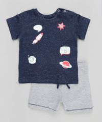 Conjunto-de-Camiseta-Azul-Marinho---Bermuda-Cinza-Mescla-8606649-Cinza_Mescla_1