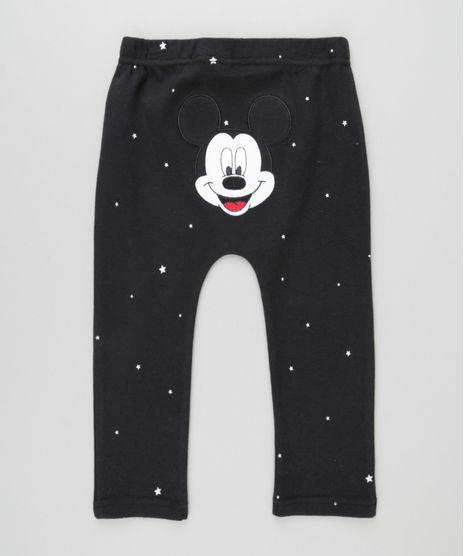 Calca-Estampada-Mickey-em-Algodao---Sustentavel-Preta-8499495-Preto_1