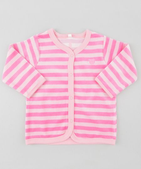 Cardigan-Listrado-em-Plush-de-Algodao---Sustentavel-Rosa-8498165-Rosa_1