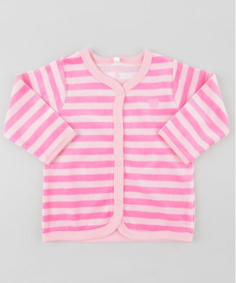 Cardigan-Listrado-em-Plush-de-Algodao---Sustentavel-Rosa-8498165-Rosa_1