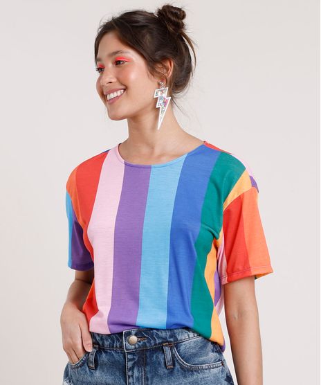 Blusa-Feminina-Carnaval-Cropped-Listrada-Arco-Iris-Manga-Curta-Decote-Redondo-Multicor-9835639-Multicor_1