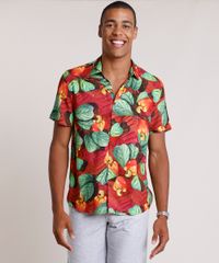Camisa-Masculina-Tradicional-Estampada-de-Caju-Manga-Curta--Vermelha-9820318-Vermelho_1