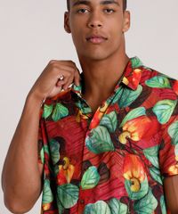 Camisa-Masculina-Tradicional-Estampada-de-Caju-Manga-Curta--Vermelha-9820318-Vermelho_4