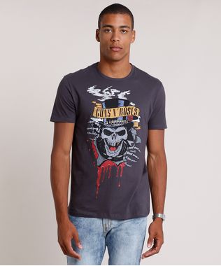 Camiseta-Masculina-de-Banda-Guns-N--Roses-Manga-Curta-Gola-Careca-Chumbo-9841875-Chumbo_1