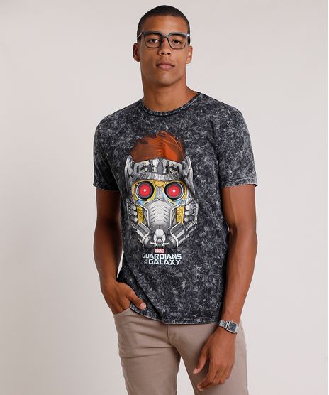 Camiseta-Masculina-Peter-Quill-Guardioes-da-Galaxia-Marmorizada-Manga-Curta-Gola-Careca-Preta-9737514-Preto_1