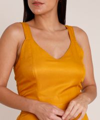 Macacao-Feminino-com-Amarracao-Decote-V-Alca-Media-Mostarda-9840546-Mostarda_5