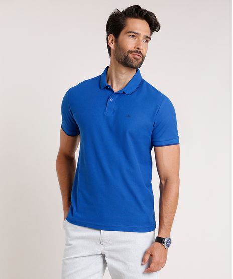 Polo-Masculina-Basica-em-Piquet-Comfort-Fit-com-Bordado-Manga-Curta-Azul-Royal-9842591-Azul_Royal_1