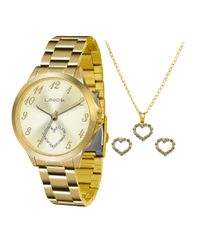 Kit-de-Relogio-Analogico-Lince-Feminino---Brinco---Colar----LRG4454L-KT51C2KX-Dourado-9921006-Dourado_1
