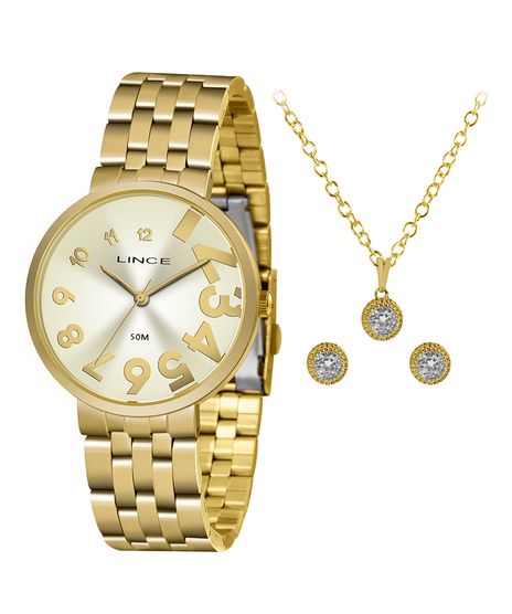 Kit-de-Relogio-Analogico-Lince-Feminino---Brinco---Colar----LRGH100L-KW51C2KX-Dourado-9921000-Dourado_1