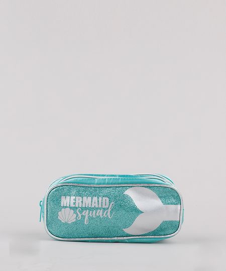Estojo-Escolar-Infantil-Sereia--Mermaid-Squad--com-Brilho-e-Divisorias-Verde-Claro-9594227-Verde_Claro_1