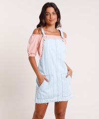 Salopete-Jeans-Feminina-Listrada-com-Bolsos--Azul-Claro-9832539-Azul_Claro_1