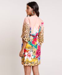 Vestido-Feminino-Curto-Estampado-Floral-com-Amarracao-Manga-Curta-Rose-9803834-Rose_2