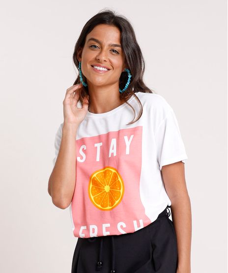 Blusa-Feminina-Laranja--Stay-Fresh--Manga-Curta-Decote-Redondo-Off-White-9862774-Off_White_1