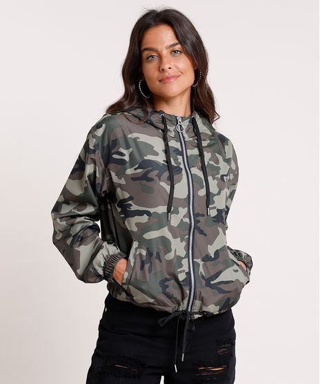 Jaqueta-Corta-Vento-Feminina-Estampada-Camuflada-com-Capuz-Verde-Militar-9755444-Verde_Militar_1