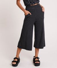 Calca-Feminina-Pantacourt-Estampada-de-Poa-Preta-9694070-Preto_1