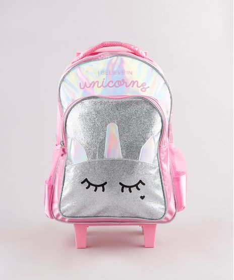 Mochila-Escolar-Infantil-com-Rodinhas-Unicornio-Holografico-Brilhante-Rosa-9594291-Rosa_1