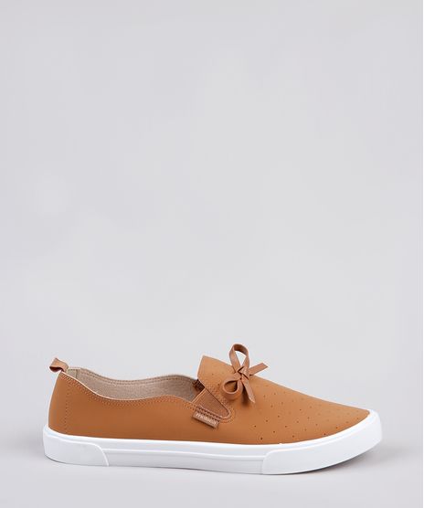 Slipper-Feminino-Moleca-Texturizado-com-Laco-Caramelo-9890621-Caramelo_1