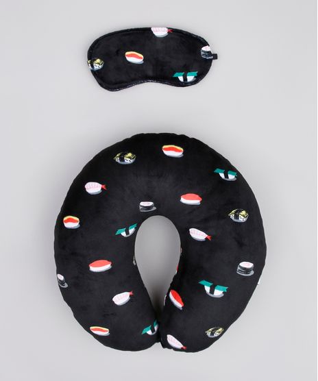 Kit-de-Apoio-de-Pescoco-Estampado-de-Sushi---Tapa-Olho-Preto-9873564-Preto_1