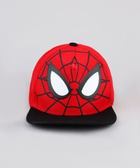 Bone-Infantil-Aba-Curva-Homem-Aranha-Vermelho-9888479-Vermelho_1