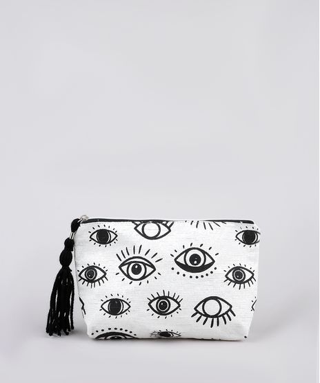 Necessaire-Feminina-Estampada-de-Olhos-com-Lurex-e-Tassel-Off-White-9797248-Off_White_1