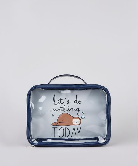 Necessaire-Feminina--Let-s-Do-Nothing--Bicho-Preguica-Azul-Marinho-9864763-Azul_Marinho_1
