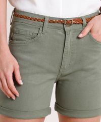 Short-de-Sarja-Feminino-Midi-com-Cinto-Verde-Militar-9854846-Verde_Militar_4