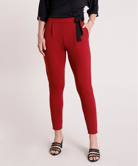 calça feminina vinho