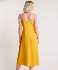 Vestido-Feminino-Midi-com-Linho-e-Botoes-Alca-Fina-Mostarda-9849965-Mostarda_2