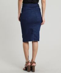 Saia-Jeans-Feminina-Lapis-Clochard-com-Fenda-Azul-Escuro-9640544-Azul_Escuro_2