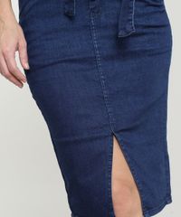 Saia-Jeans-Feminina-Lapis-Clochard-com-Fenda-Azul-Escuro-9640544-Azul_Escuro_4
