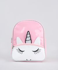 Mochila-Infantil-Unicornio-em-Verniz-com-Bolso-Rosa-9664516-Rosa_1