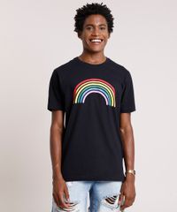 Camiseta-Masculina-Pride-Arco-Iris-Manga-Curta-Gola-Careca-Preta-9757269-Preto_1