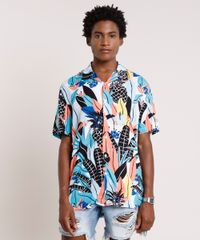 Camisa-Masculina-Tradicional-Estampada-de-Abacaxis-Manga-Curta-Azul-9729729-Azul_1