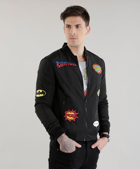 Jaqueta-Bomber-Liga-da-Justica-com-Patchs-Preta-8515319-Preto_1