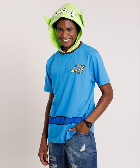 Camiseta-Masculina-Carnaval-Alien-Toy-Story-com-Capuz-Manga-Curta-Azul-9411354-Azul_1