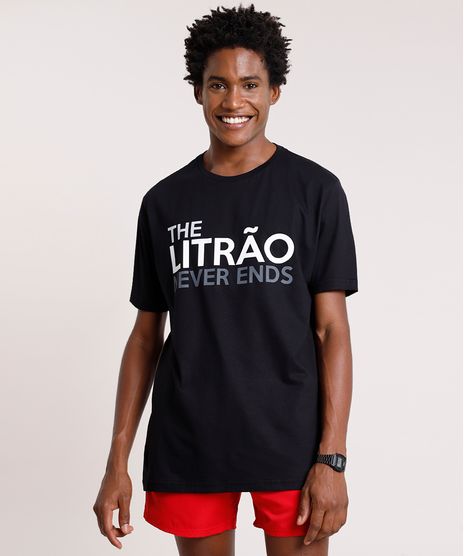 Camiseta-Masculina-Carnaval--The-Litrao-Never-Ends--Manga-Curta-Gola-Careca-Preta-9880521-Preto_1