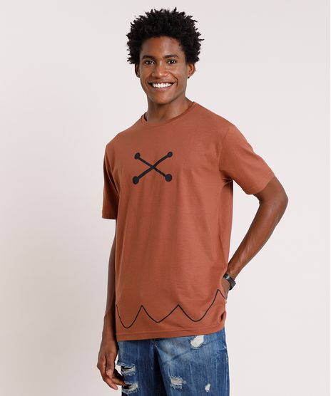 Camiseta-Masculina-Carnaval-Barney-Os-Flintstones-Manga-Curta-Gola-Careca-Marrom-9871697-Marrom_1