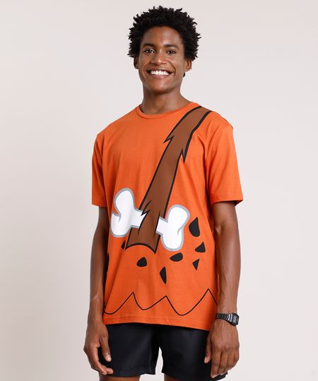 Camiseta-Masculina-Carnaval-Bambam-Os-Flintstones-Manga-Curta-Gola-Careca-Cobre-9871699-Cobre_1
