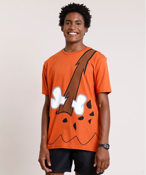 Camiseta-Masculina-Carnaval-Bambam-Os-Flintstones-Manga-Curta-Gola-Careca-Cobre-9871699-Cobre_1