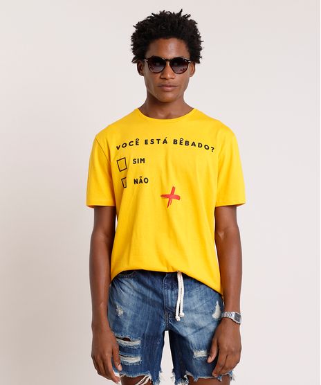 Camiseta-Masculina-Carnaval--Voce-Esta-Bebado---Manga-Curta-Gola-Careca-Mostarda-9726543-Mostarda_1