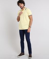 Polo-Masculina-Estampada-de-Coqueiros-em-Piquet-Manga-Curta-Amarela-9323169-Amarelo_3