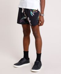 Short-Masculino-Estampado-Floral-com-Bolsos-Preto-9734064-Preto_1