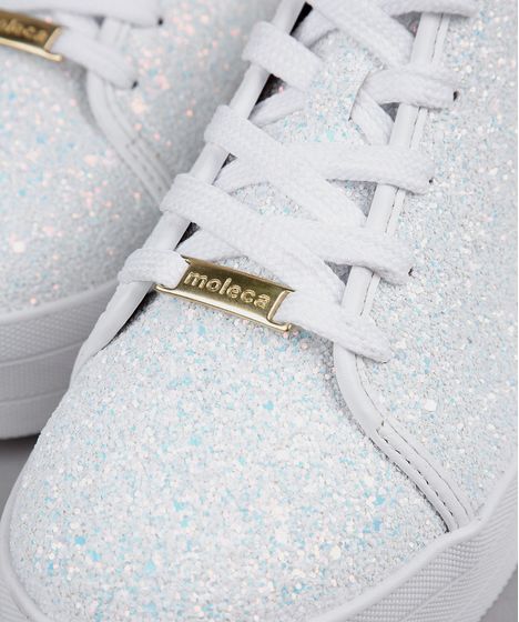tênis branco com glitter