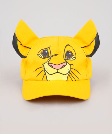 Bone-Infantil-Carnaval-Simba-O-Rei-Leao-Aba-Curva-com-Orelhas-Amarelo-9888498-Amarelo_1