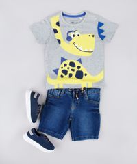 Camiseta-Infantil-com-Estampa-Interativa-de-Dinossauro-Manga-Curta-Cinza-Mescla-9837263-Cinza_Mescla_3