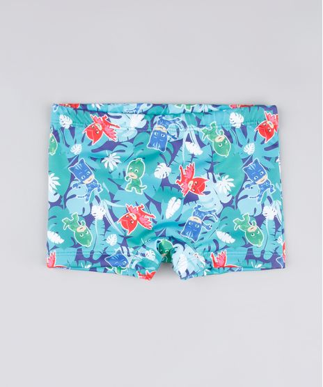 Sunga-Infantil-Boxer-PJ-Marks-Estampada-com-Protecao-UV50--Verde-Claro-9804534-Verde_Claro_1