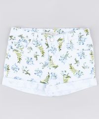 Short-de-Sarja-Infantil-Estampado-Floral-com-Barra-Dobrada-Branco-9845742-Branco_1