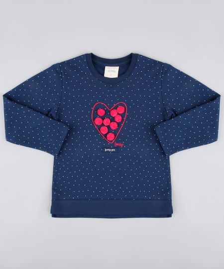 Blusao-Infantil-em-Moletom-Estampado-de-Poa-Coracao-com-Pompom-e-Bordado-Azul-Marinho-9659354-Azul_Marinho_1