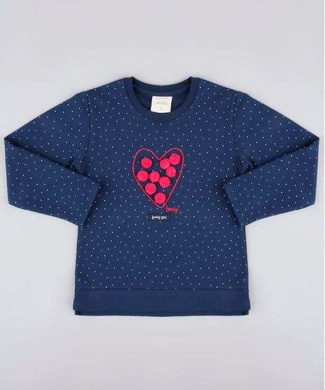 Blusao-Infantil-em-Moletom-Estampado-de-Poa-Coracao-com-Pompom-e-Bordado-Azul-Marinho-9659354-Azul_Marinho_1